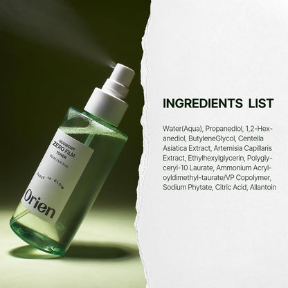 Orien Mugwort Zero Film Toner 160ml lightweight Korean facial toner for refreshing hydration and comfortable skin preparation in UAE.