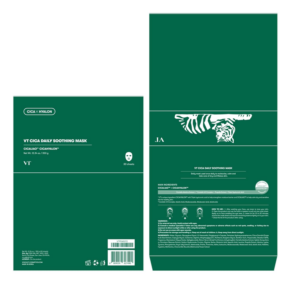VT Cica Daily Soothing Mask Sheet 30 Sheets VT
