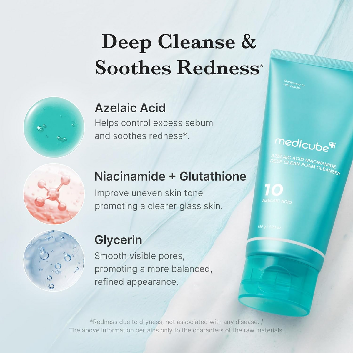 medicube Azelaic Acid And Niacinamide Deep Clean Foam Cleanser 120g tube
