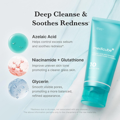 medicube Azelaic Acid And Niacinamide Deep Clean Foam Cleanser 120g tube