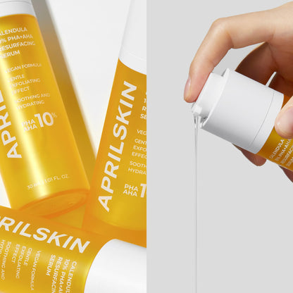 APRILSKIN Resurfacing Serum with product dispensing out.