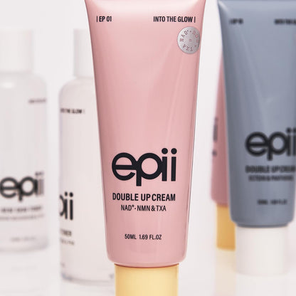 epii Double Up Cream NAD+ NMN and TXA 50ml dual Korean moisturizer with Tranexamic Acid, Niacinamide and Squalane for dark spots, hydration, firmness and radiant skin in UAE.
