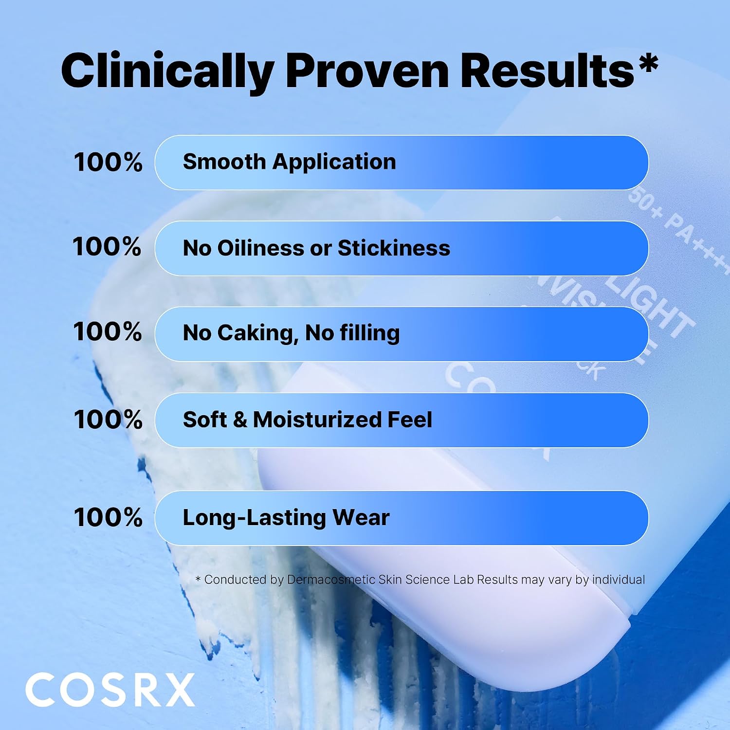 COSRX Airy-Light Invisible Sun Stick SPF50+ PA++++ 19g Korean sunscreen stick with Niacinamide and Zinc PCA for invisible UV protection, oil control, sweat resistance, and no white cast available in UAE.