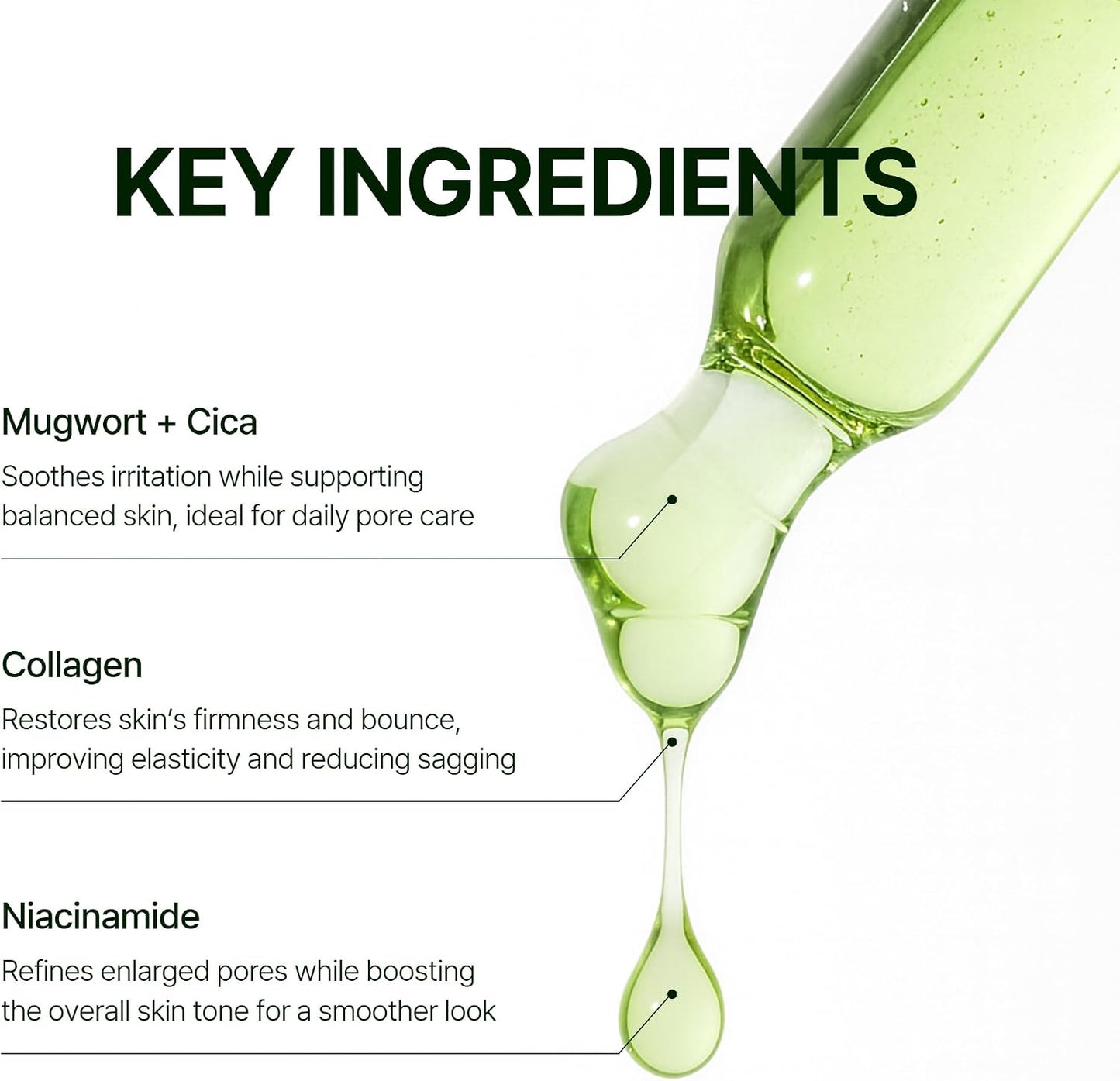 Orien Mugwort and Collagen Pore Serum 30ml Korean facial serum for visible pore care, hydration, smoother texture and firmer-looking skin in UAE.
