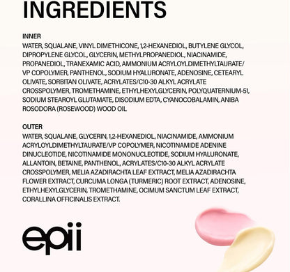 epii Double Up Cream NAD+ NMN and TXA 50ml dual Korean moisturizer with Tranexamic Acid, Niacinamide and Squalane for dark spots, hydration, firmness and radiant skin in UAE.
