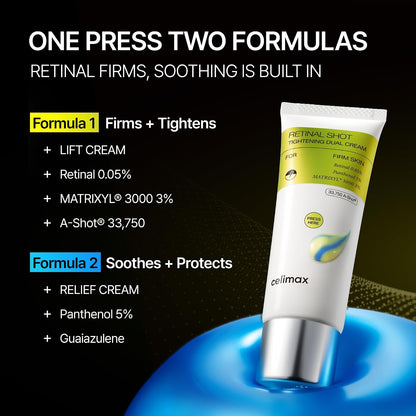 celimax Vita-A Retinal Shot Tightening Dual Cream 50ml with 0.05% Retinal Matrixyl and Panthenol UAE