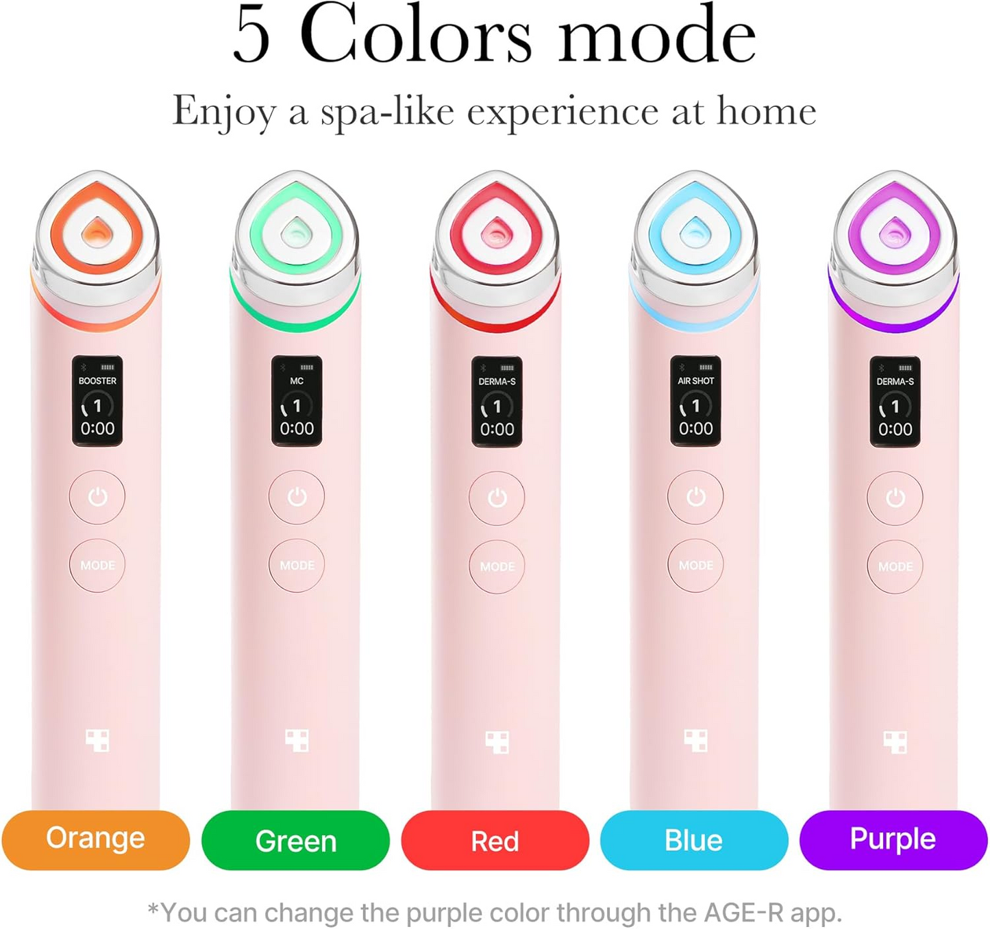 Medicube AGE-R Booster Pro Pink Different Modes