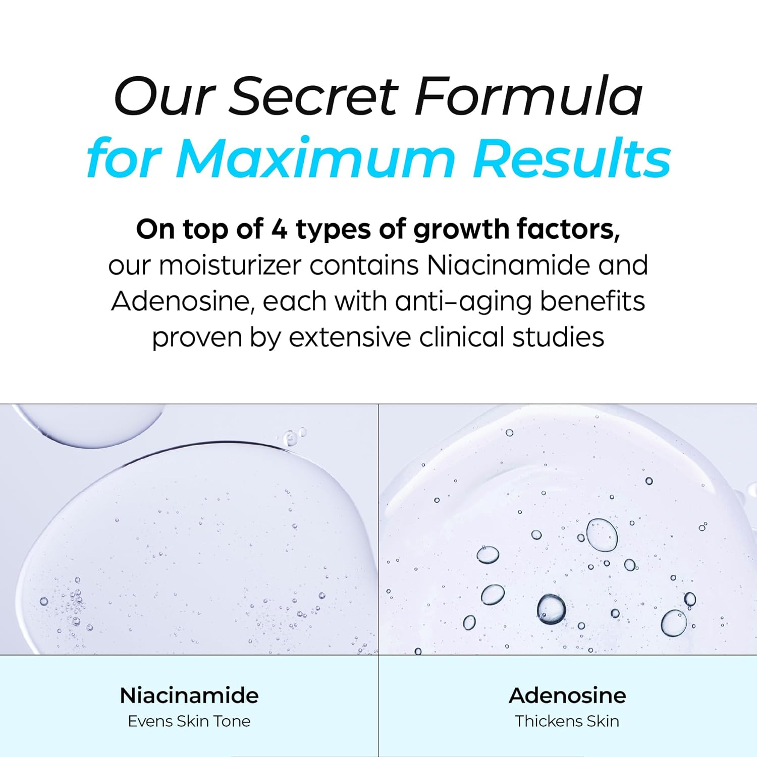 close up of niacinamide and adenosine on a surface
