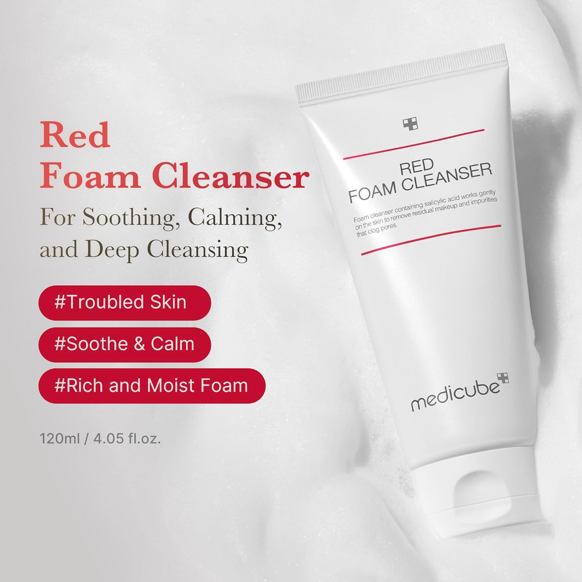 tube bottle of medicube Red Foam Cleanser