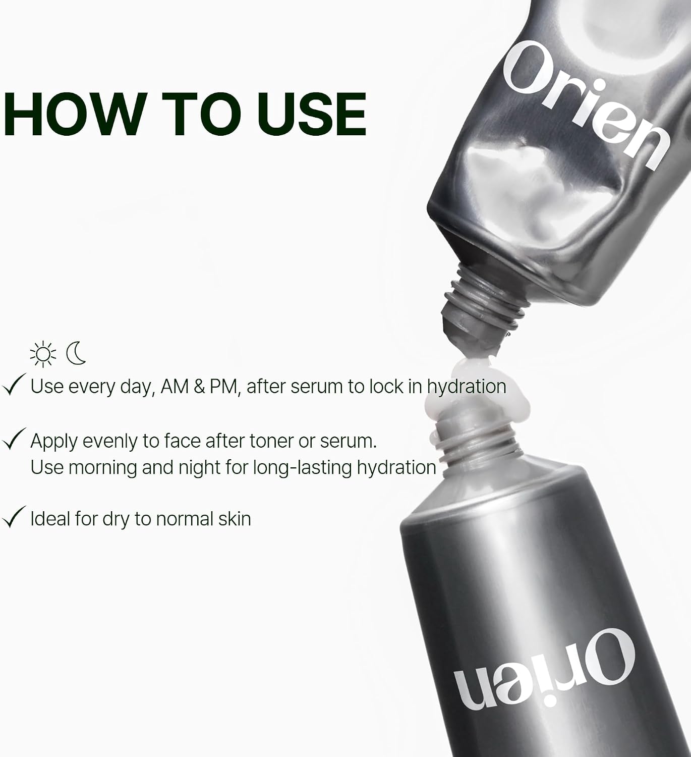 Orien Mugwort Zero Film Moisturizer 60ml lightweight Korean face cream for daily hydration, skin comfort and a non-greasy finish in UAE.