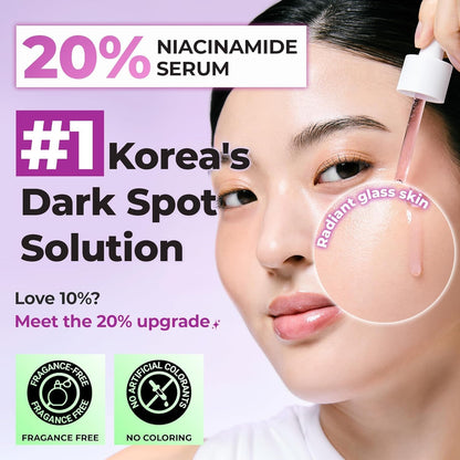 Jumiso Niacinamide 20 Serum 30ml Korean dark spot correcting serum with 20% Niacinamide for hyperpigmentation, post-acne marks, uneven skin tone, and brighter skin available in UAE.