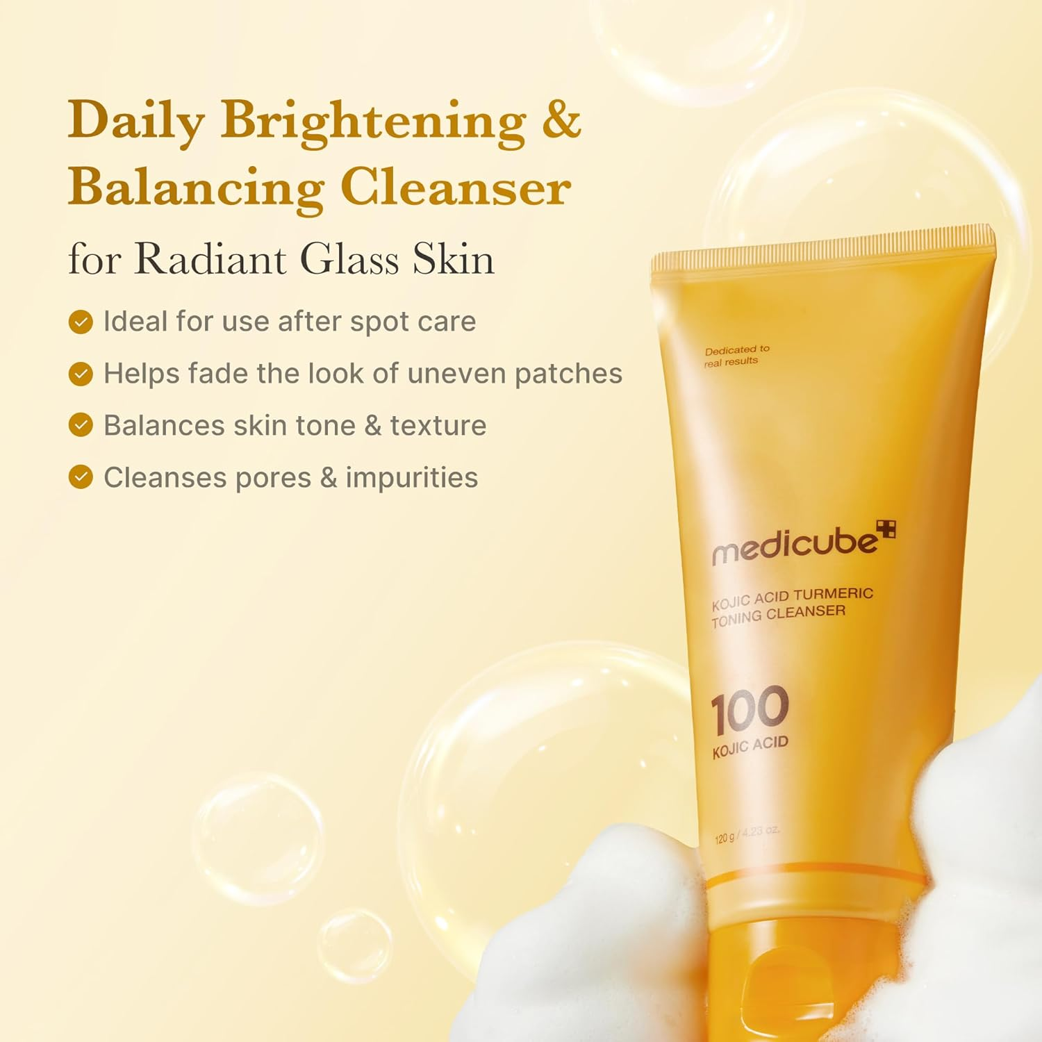 medicube Kojic Acid Turmeric Toning Cleanser tube bottle
