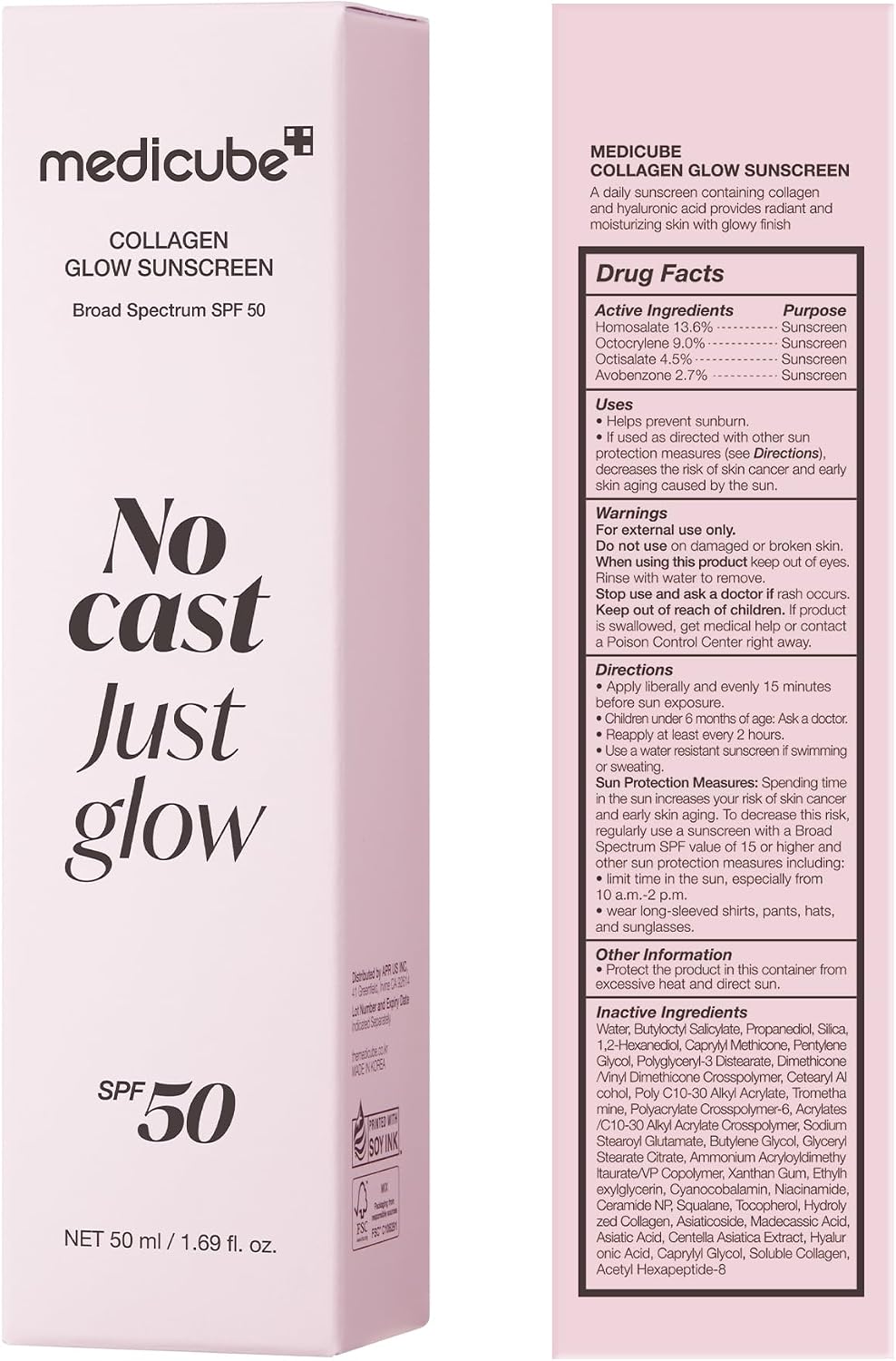 Medicube Collagen Glow Sunscreen SPF50 PA++++ 50mL