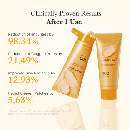 two tubes of medicube Kojic Acid Turmeric Toning Cleanser 