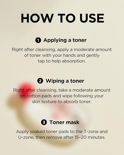 directions to use TOCOBO Vita Berry Pore Toner 150mL  