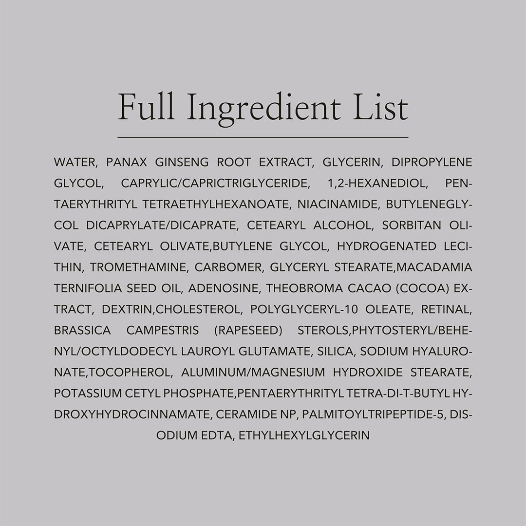 Beauty of Joseon Revive Eye Serum Ginseng + Retinal 30ml Full Ingredient list