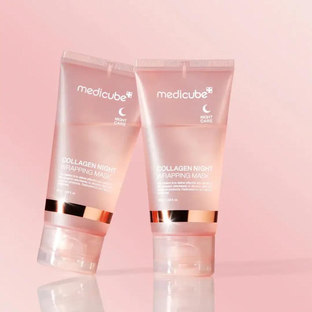 2 Collagen Night Wrapping Masks tubes standing side-by-side