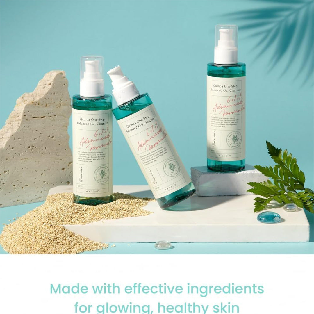 3 bottles of AXIS-Y Quinoa One Step Balanced Gel Cleanser 180ml 