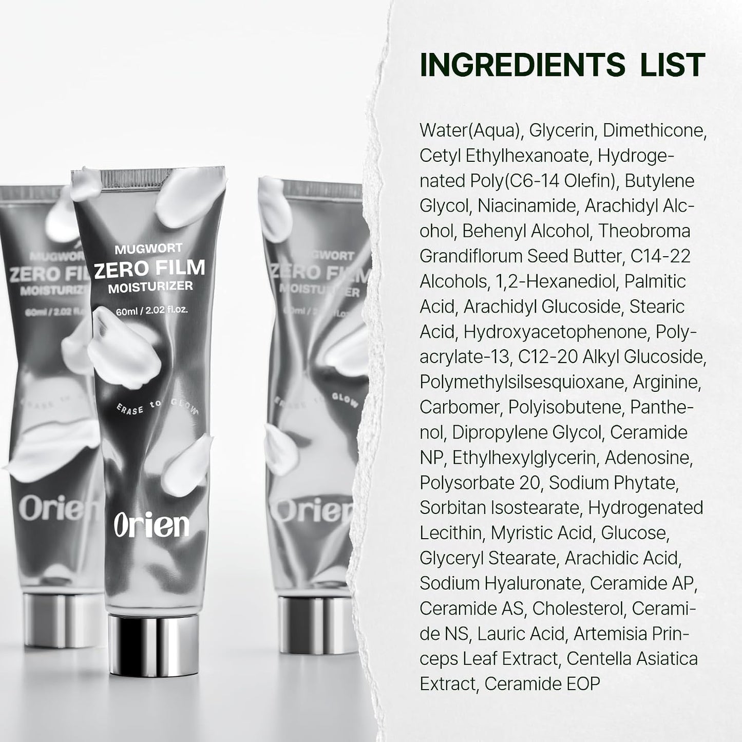 Orien Mugwort Zero Film Moisturizer 60ml lightweight Korean face cream for daily hydration, skin comfort and a non-greasy finish in UAE.