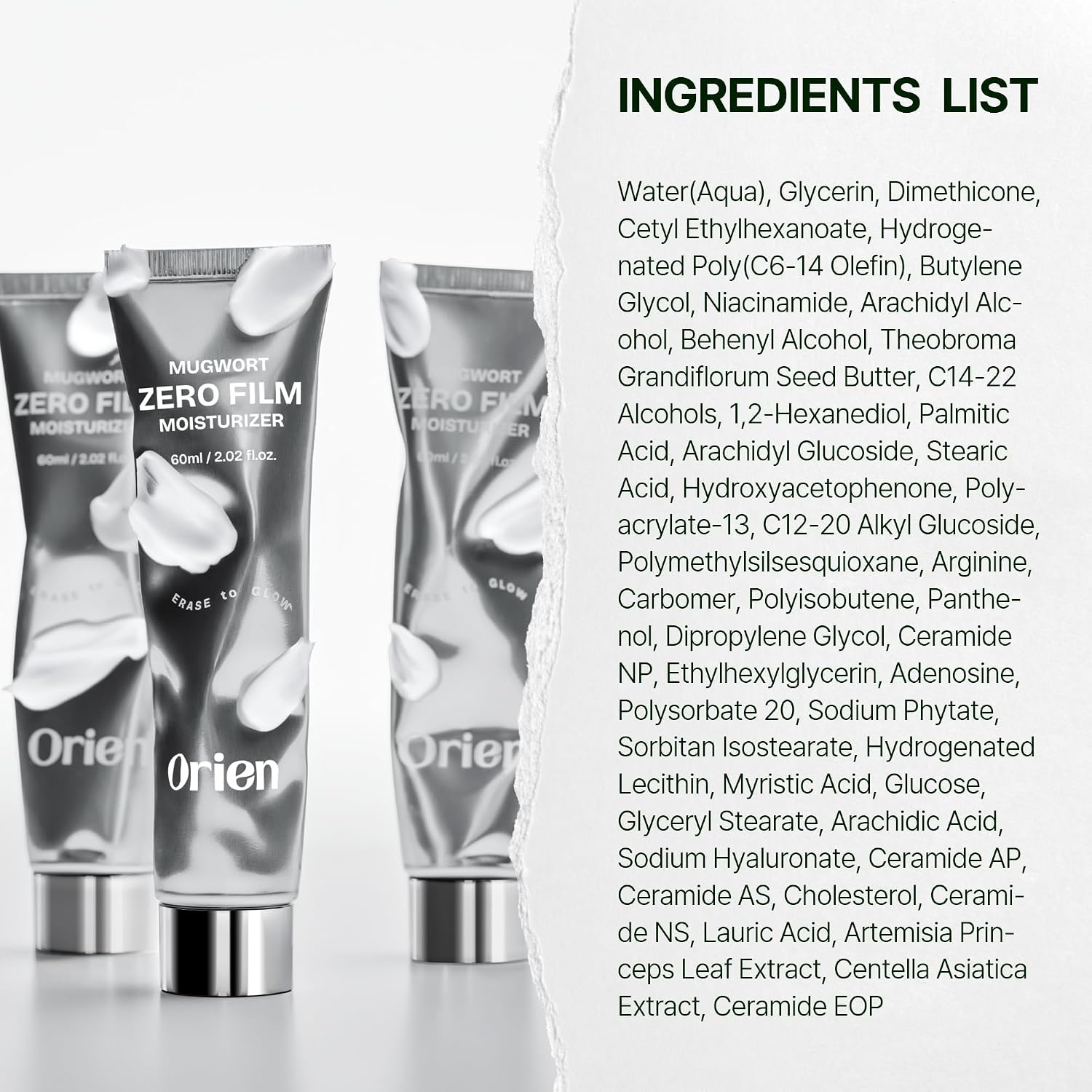 Orien Mugwort Zero Film Moisturizer 60ml lightweight Korean face cream for daily hydration, skin comfort and a non-greasy finish in UAE.