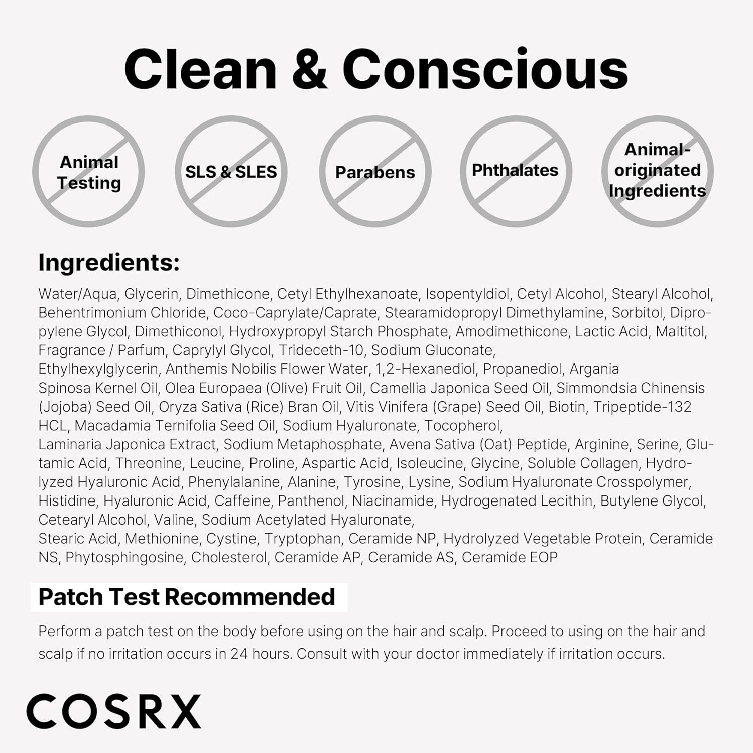 COSRX PEPTIDE 132 Hair Bond Repair Treatment ingredients list