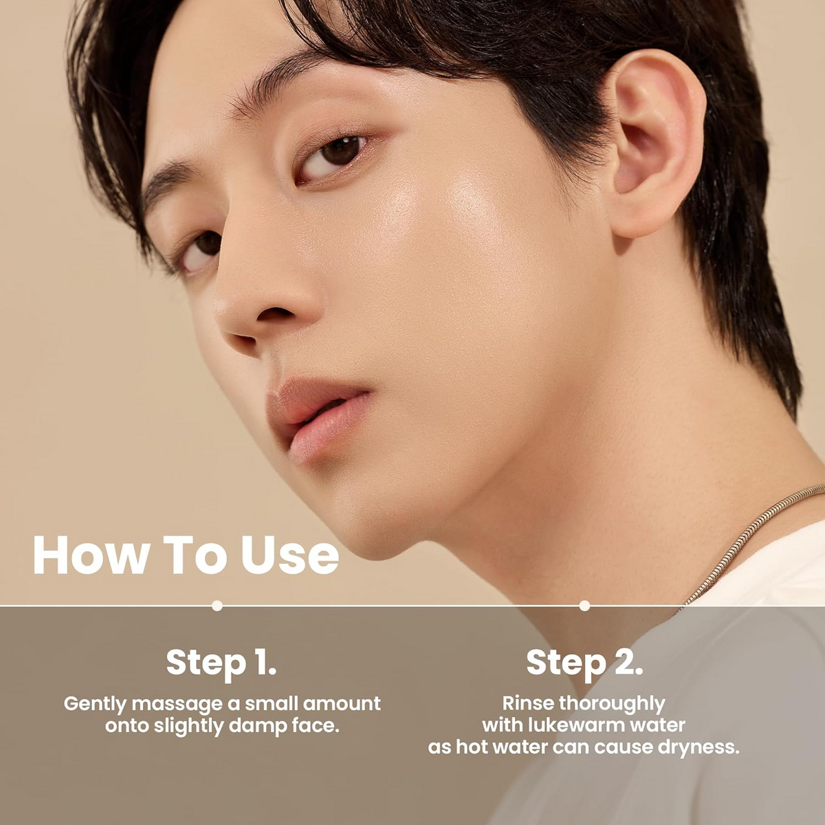man with glowing skin