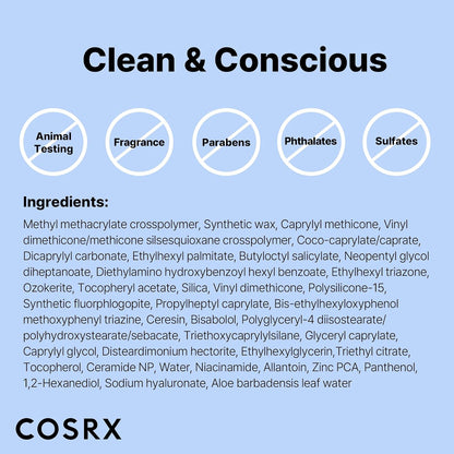 COSRX Airy-Light Invisible Sun Stick SPF50+ PA++++ 19g Korean sunscreen stick with Niacinamide and Zinc PCA for invisible UV protection, oil control, sweat resistance, and no white cast available in UAE.