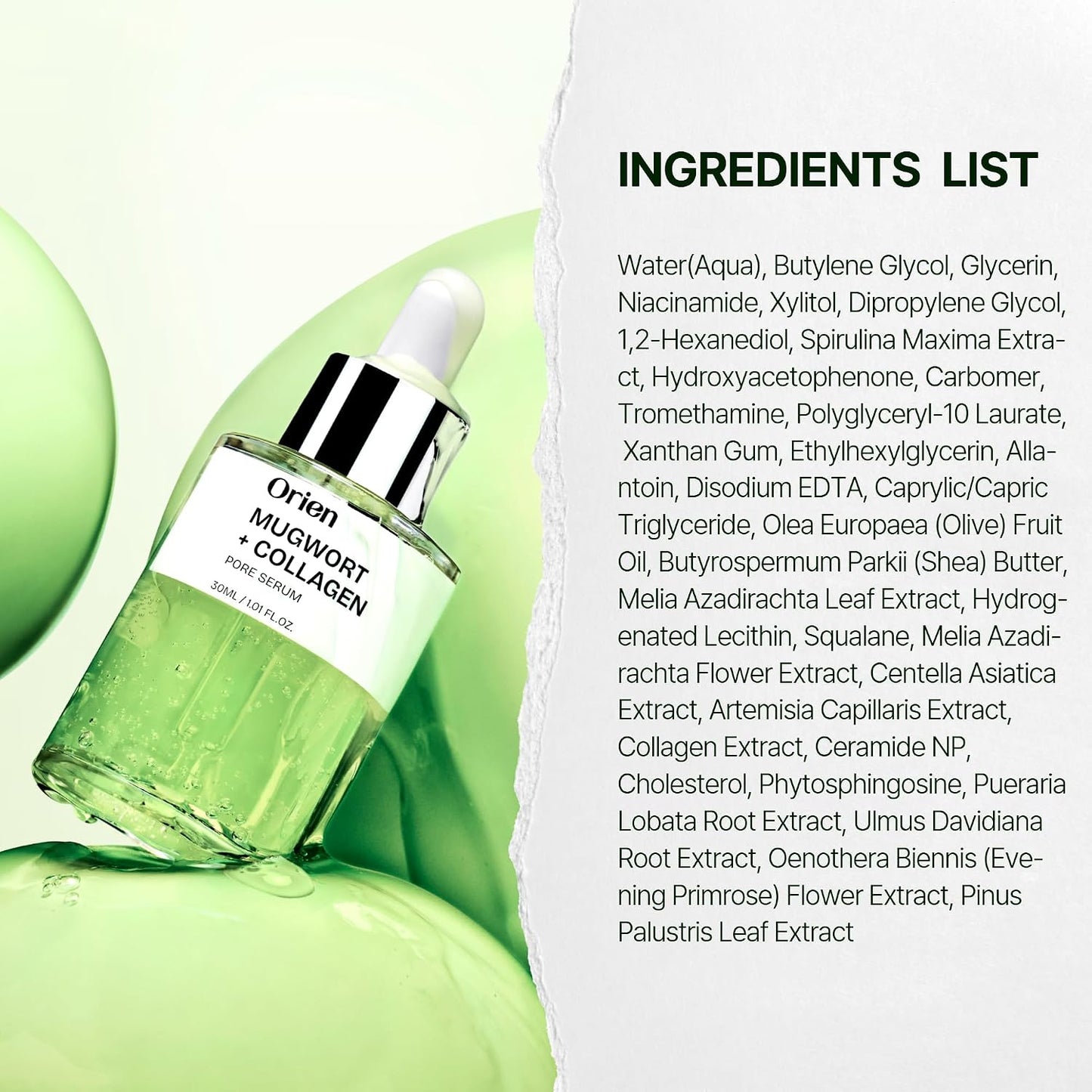 Orien Mugwort and Collagen Pore Serum 30ml Korean facial serum for visible pore care, hydration, smoother texture and firmer-looking skin in UAE.