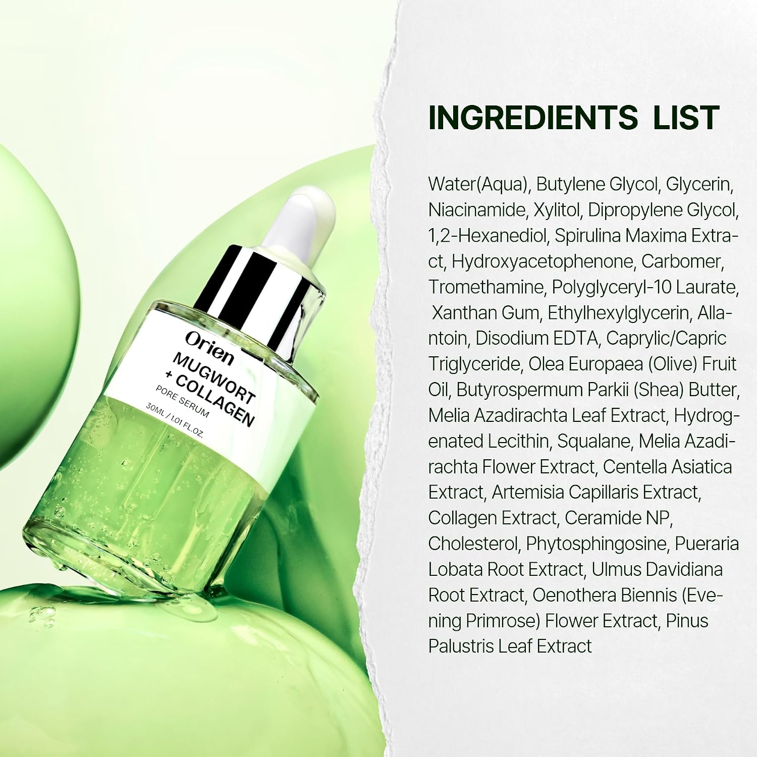 Orien Mugwort and Collagen Pore Serum 30ml Korean facial serum for visible pore care, hydration, smoother texture and firmer-looking skin in UAE.