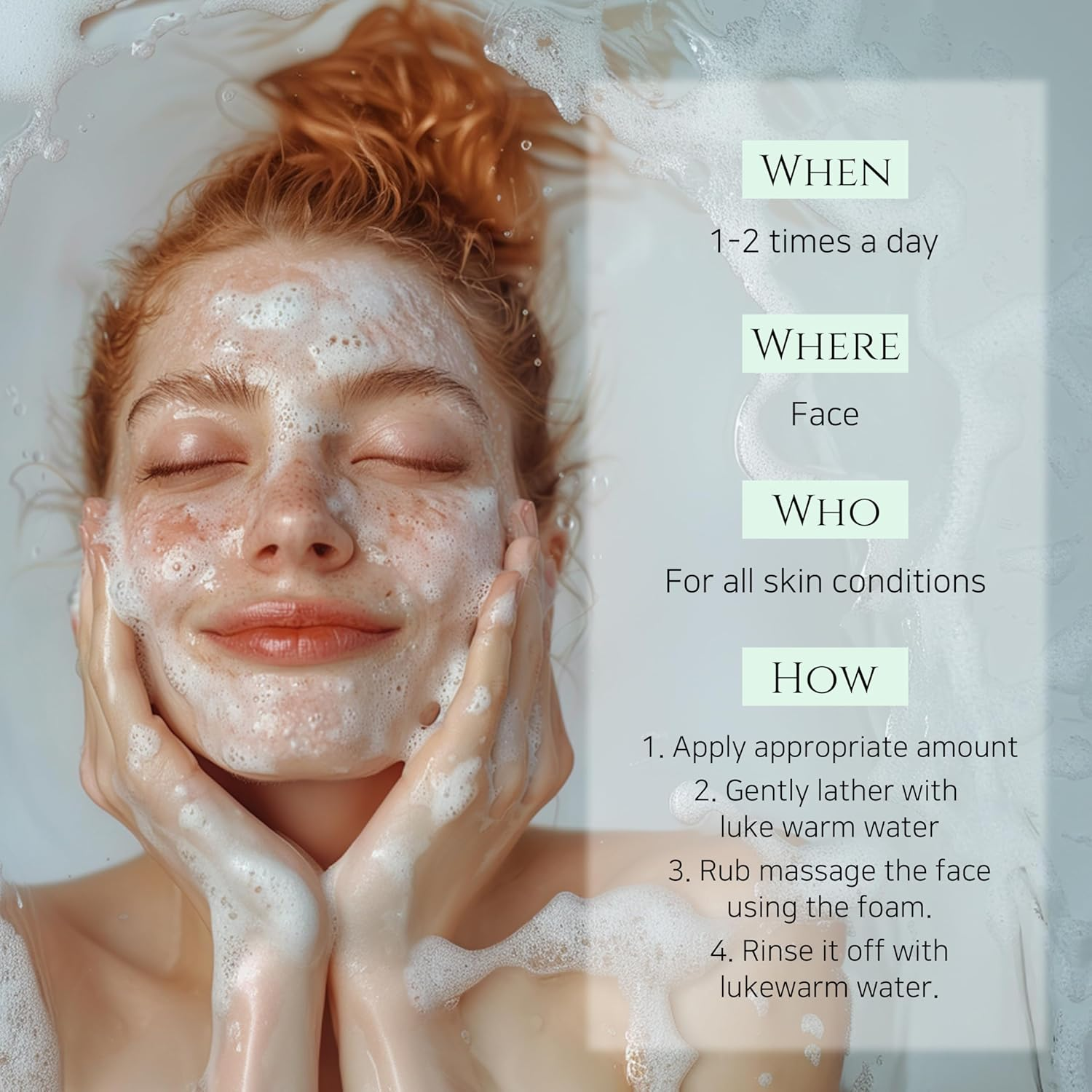 woman applying Beauty of Joseon Green Plum Refreshing Cleanser on her face