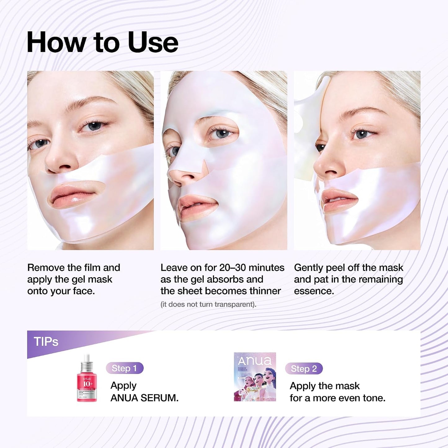 Anua Eternal Honmoon Vita Brightening Collagen Mask 34g KPop Demon Hunters pearl hydrogel sheet mask with 5% Niacinamide, Vitamin C and Peptides for brighter radiant skin in UAE.