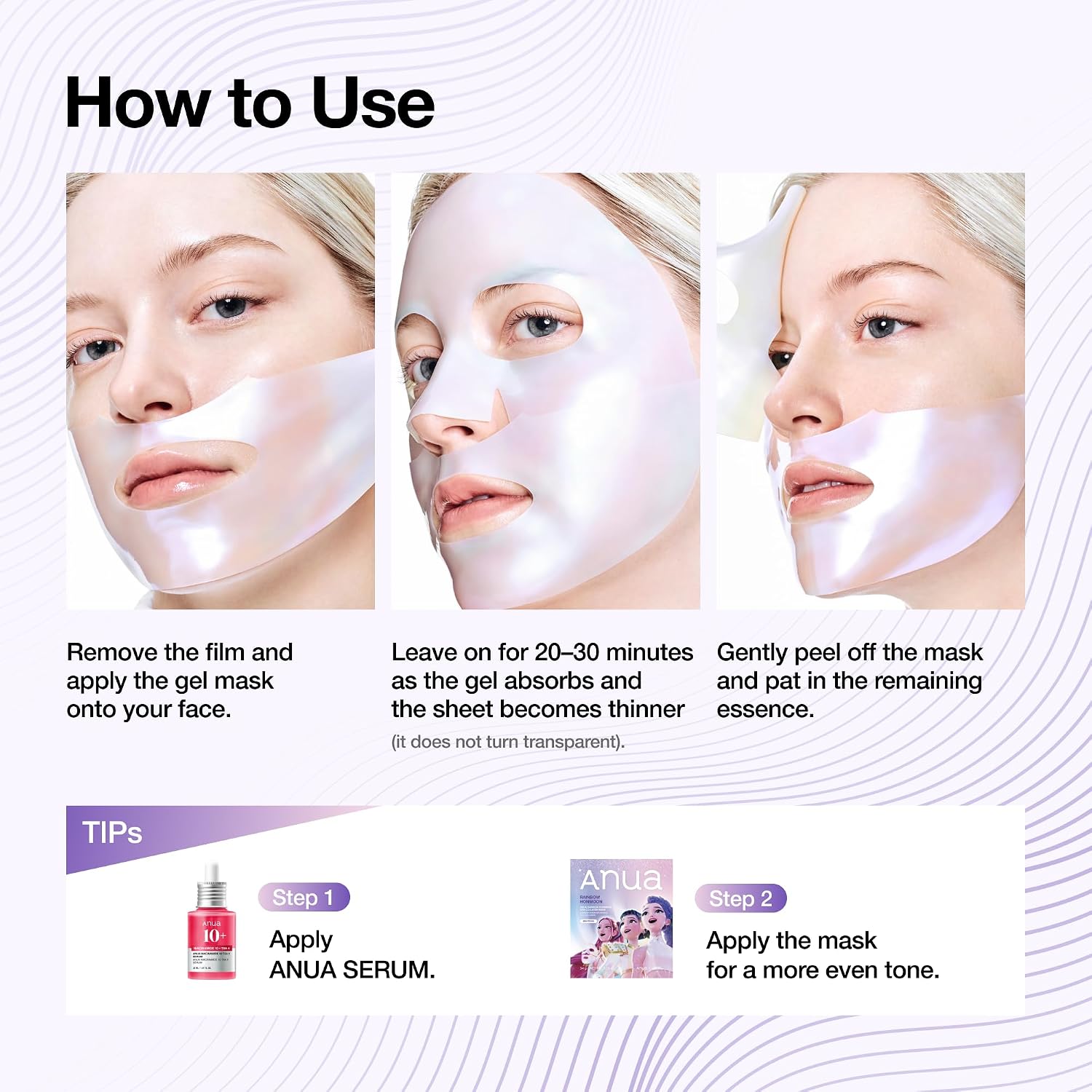Anua Eternal Honmoon Vita Brightening Collagen Mask 34g KPop Demon Hunters pearl hydrogel sheet mask with 5% Niacinamide, Vitamin C and Peptides for brighter radiant skin in UAE.