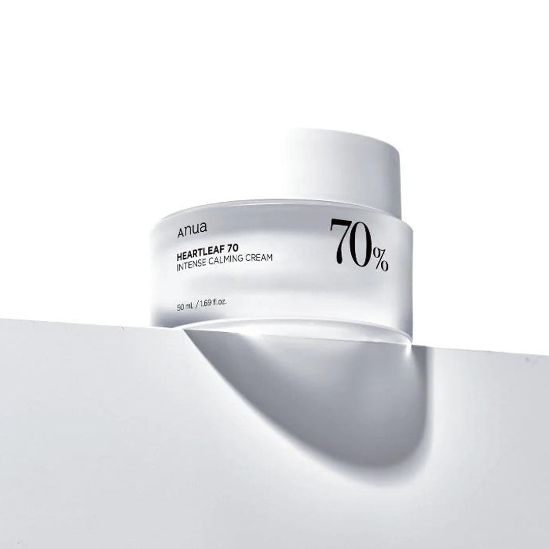 Anua Heartleaf 70 Intense Calming Cream on a white surface