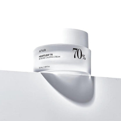 Anua Heartleaf 70 Intense Calming Cream on a white surface
