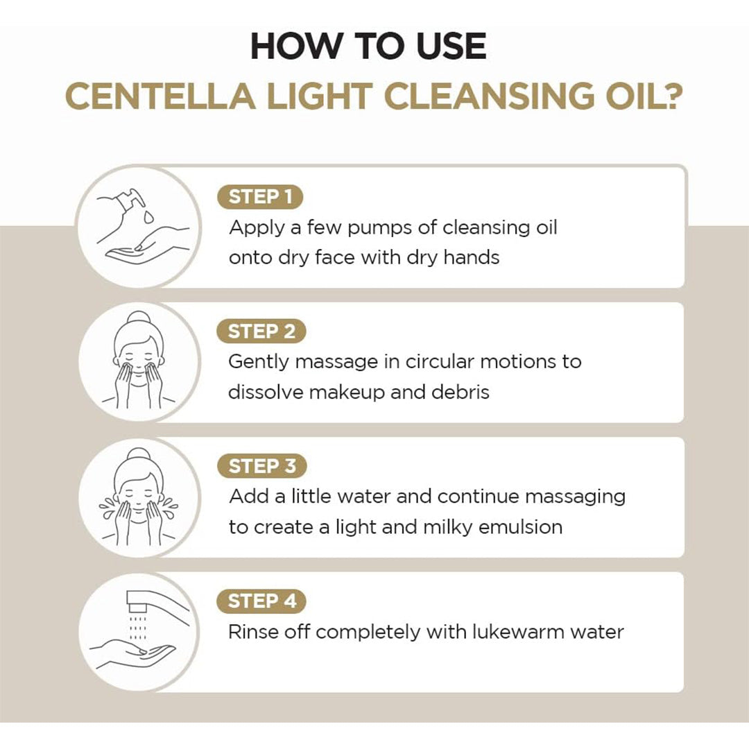 SKIN1004 Madagascar Centella Light Cleansing Oil, 200 mL How To Apply
