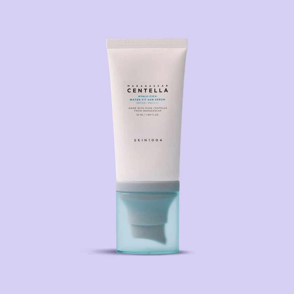 A tube of SKIN 1004 Madagascar Centella Hyalu-Cica Water-Fit Sun Serum