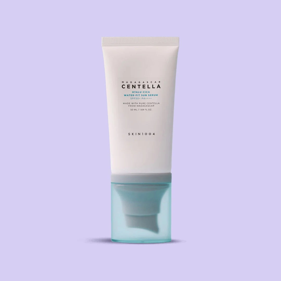 A tube of SKIN 1004 Madagascar Centella Hyalu-Cica Water-Fit Sun Serum