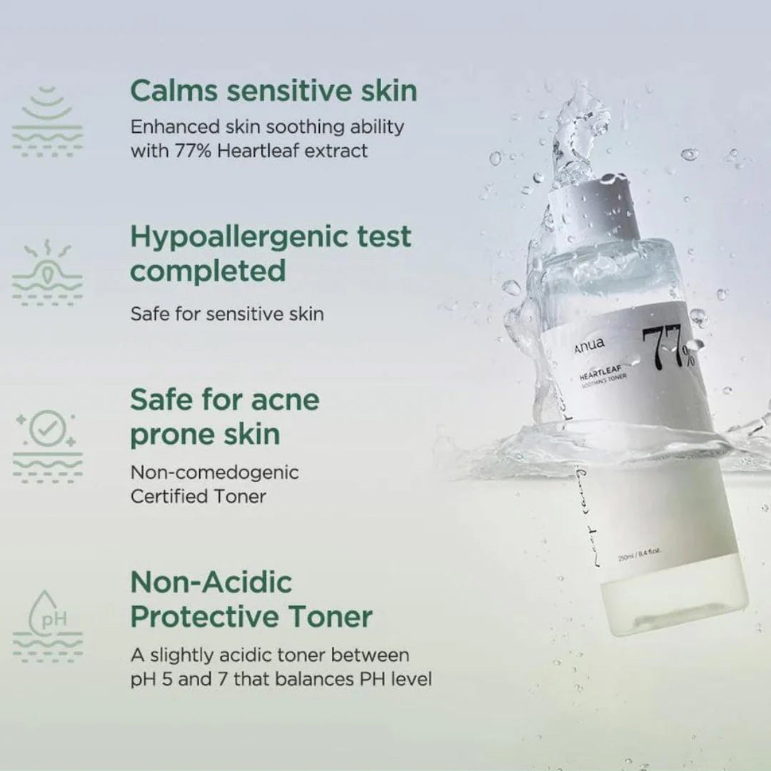 Anua Heartleaf 77% Soothing Facial Toner For Redness & Acne- Prone Skin Type 250 mL Details