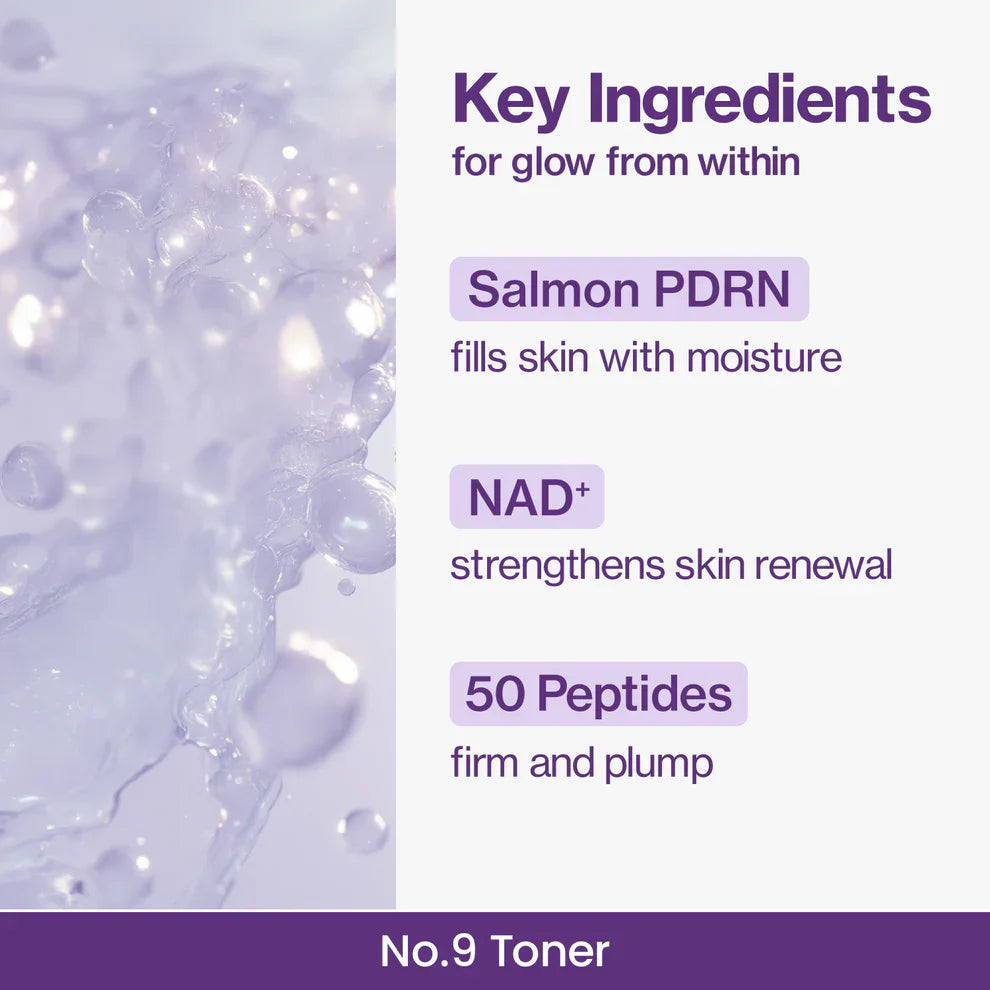 numbuzin No.9+ NAD+ PDRN Glow Boosting Toner 150 ml.