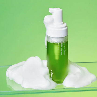 foam lathered on celimax Noni Acne Cleanser bottle 