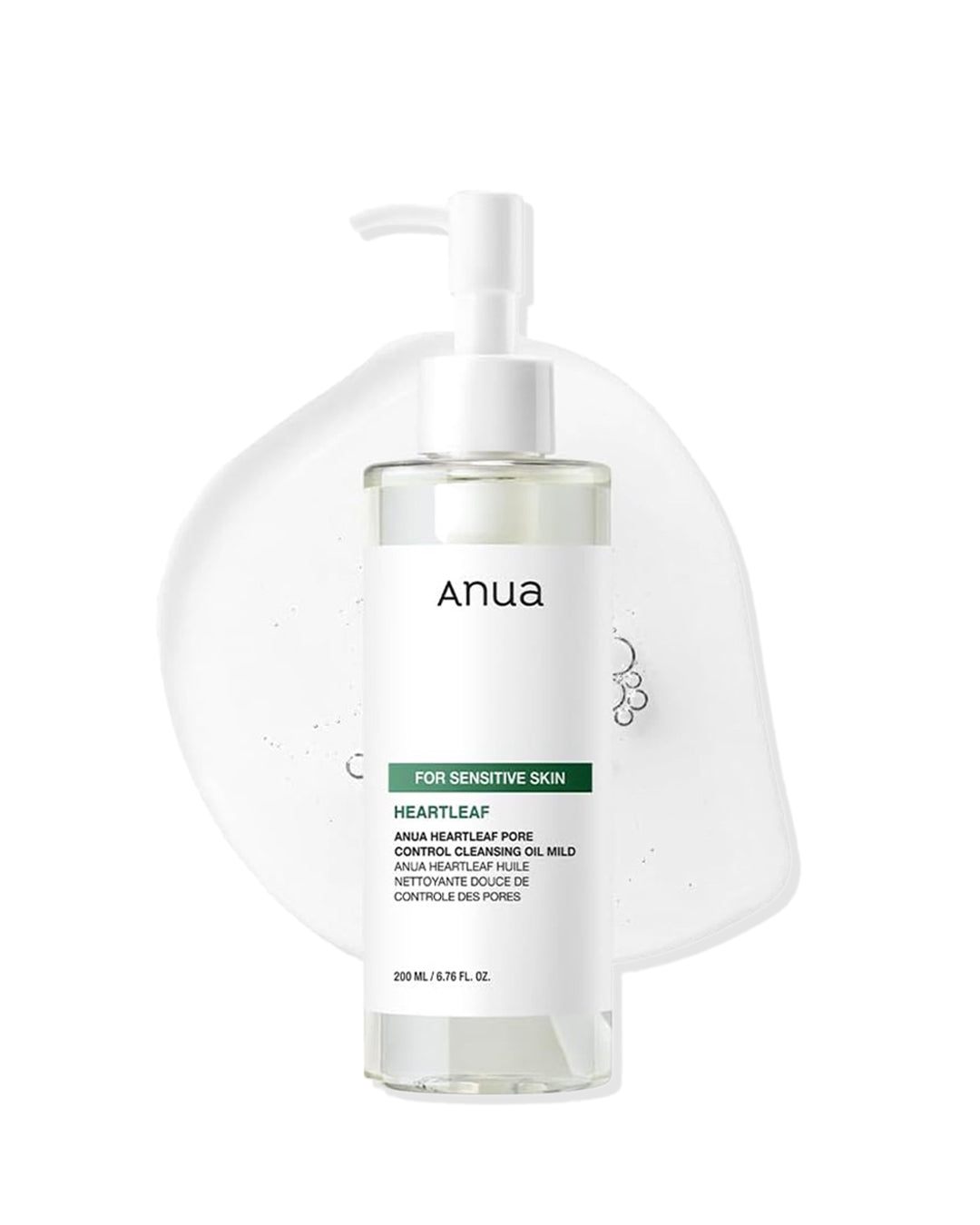 Anua Heartleaf Pore Cleansing Oil Mild, Sensitive Skin Face Wash, Oil Cleanser, Makeup Blackhead Remover, Korean Skin Care, Non-Comedogenic, Fragrance Free 6.76 Fl Oz (200mL)