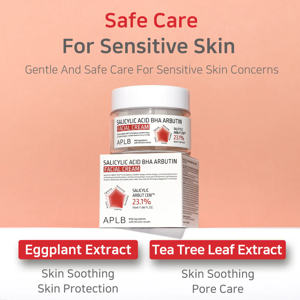 APLB Salicylic Acid BHA Arbutin Facial Cream 55mL APLB