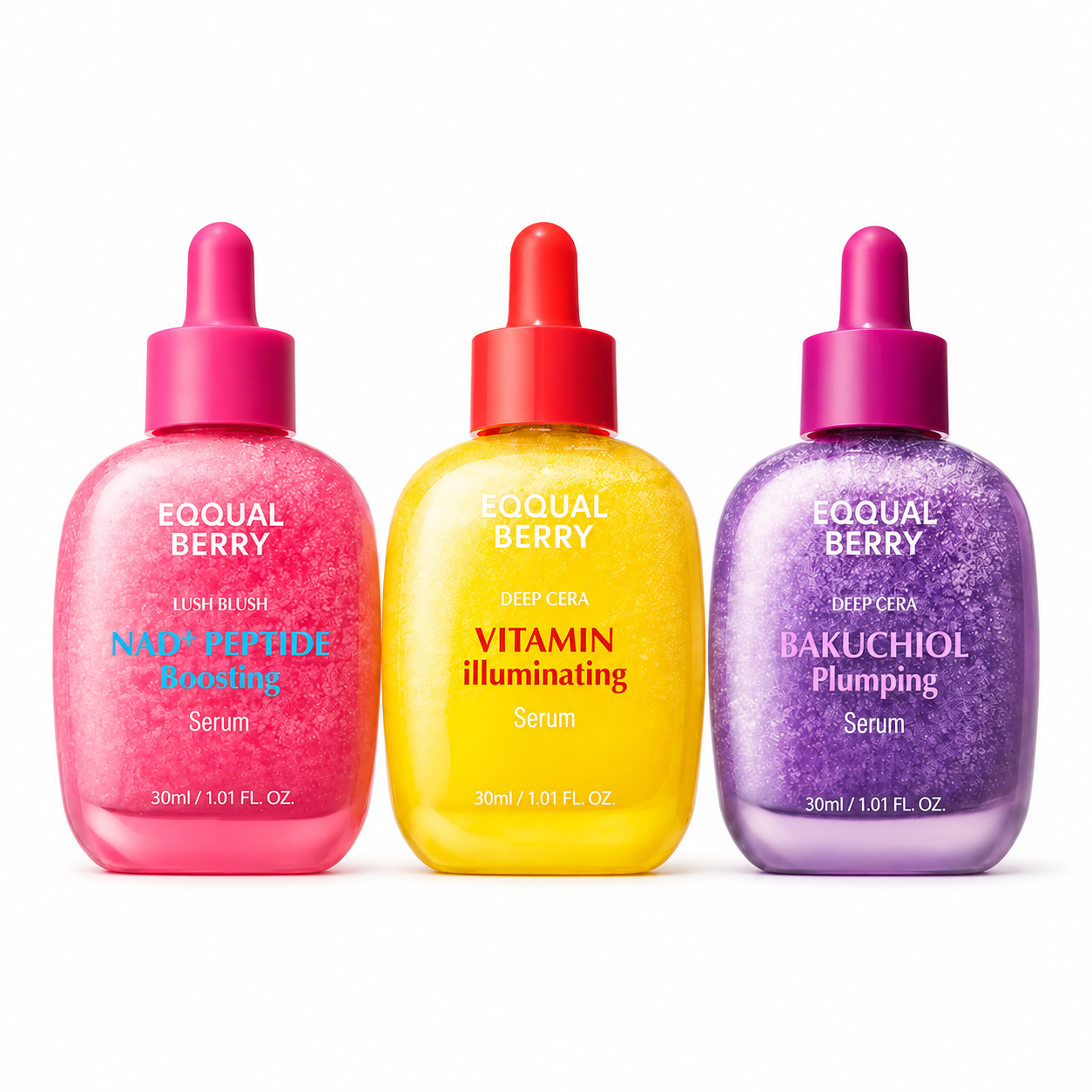 EQQUALBERRY Vitamin C Bakuchiol and NAD Peptide Serum Trio UAE
