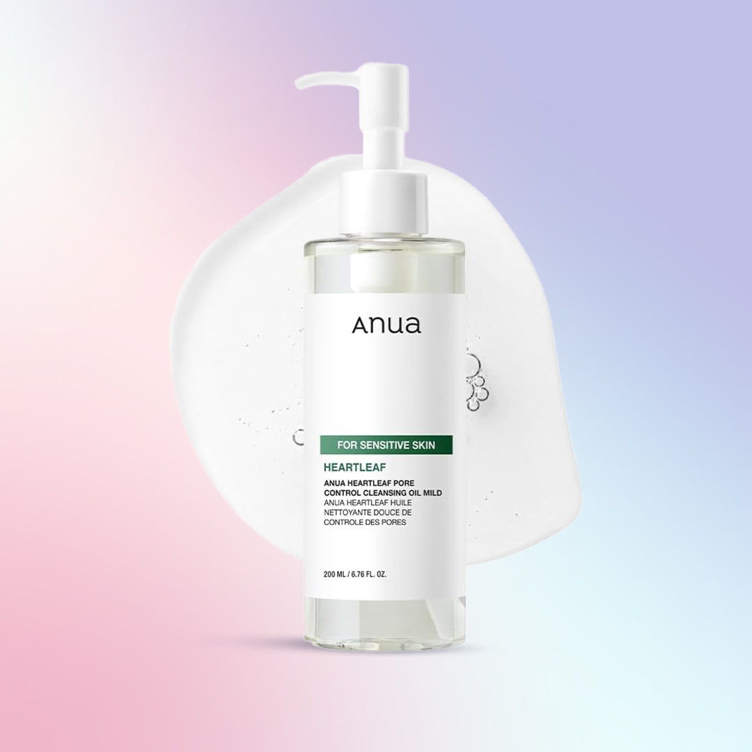 pump bottle of Anua Heartleaf Pore Cleansing Oil