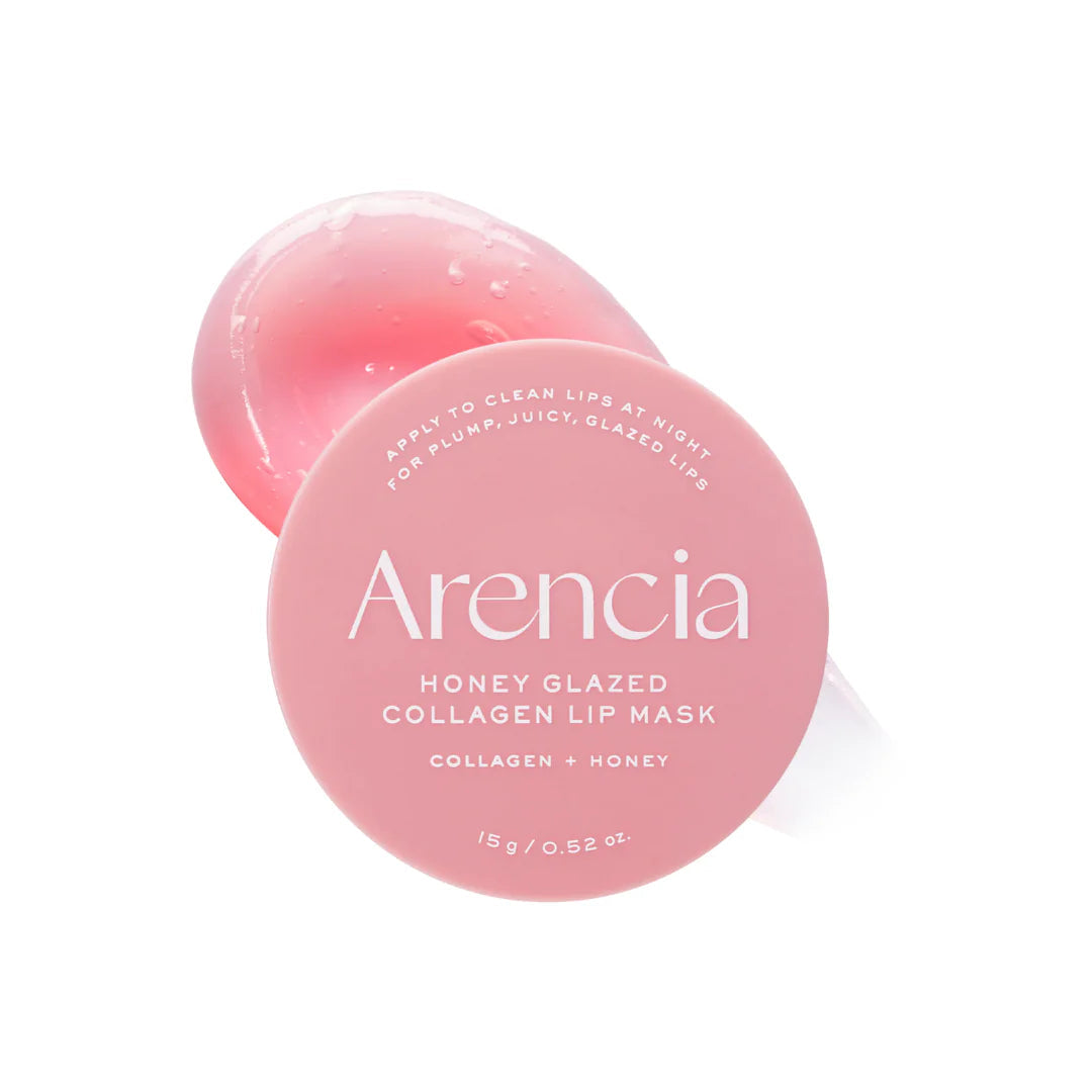 Arencia Honey Glazed Collagen Lip Mask 15g Korean overnight lip treatment with Honey, Hydrolyzed Collagen, five Ceramides and Squalane for dry, smooth and glossy lips in UAE.
