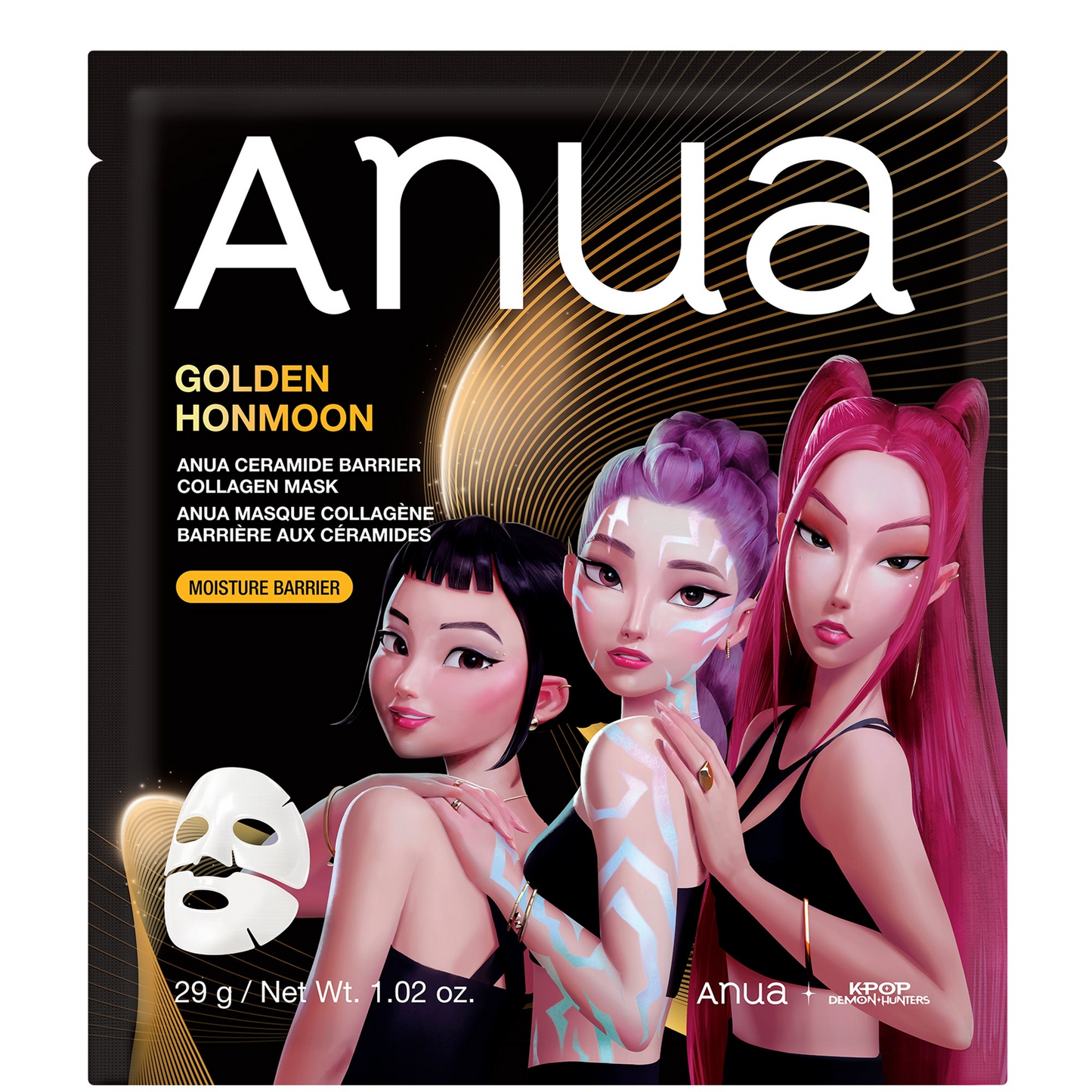 Anua Golden Honmoon Ceramide Barrier Collagen Mask 29g KPop Demon Hunters hydrogel mask UAE