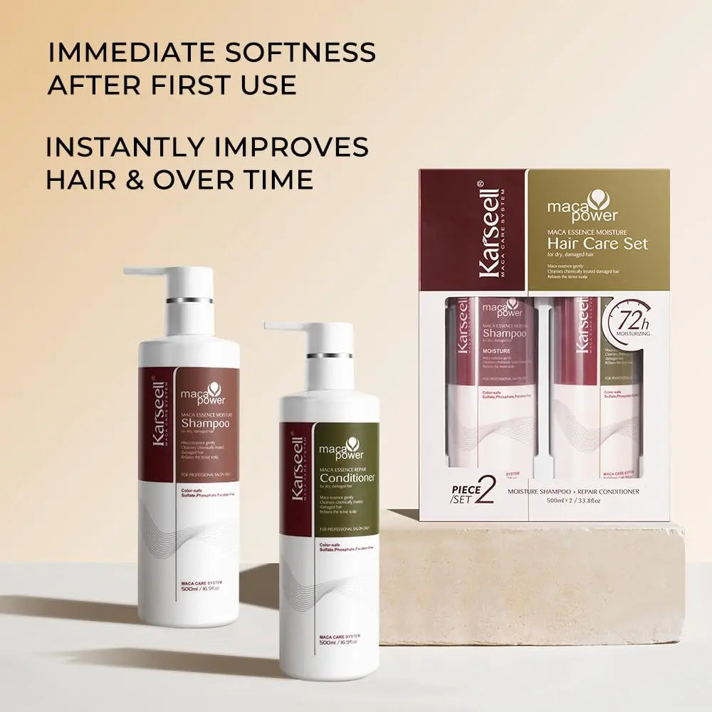 Karseell Maca Power Hair Care Set | Moisture Shampoo 500mL + Repair Conditioner 500mL UAE