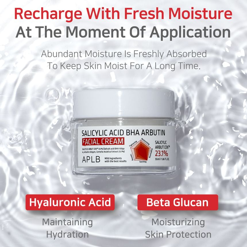 APLB Salicylic Acid BHA Arbutin Facial Cream 55mL APLB