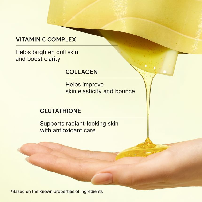 Arencia Vita Collagen Radiance Jello Mask 120g with Vitamin C and glutathione features