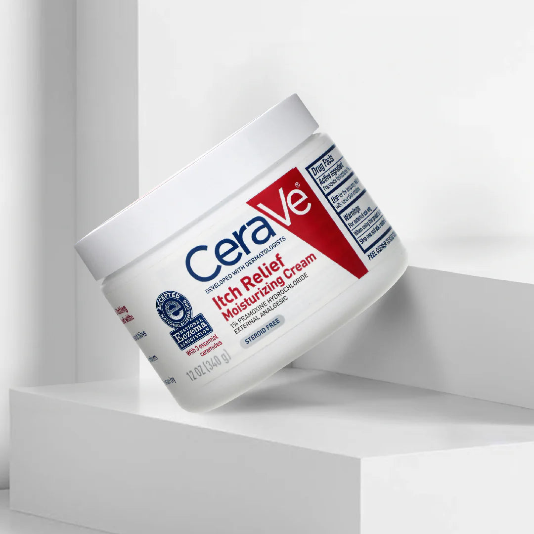 a jar of CeraVe Itch Relief Moisturizing Cream 340g